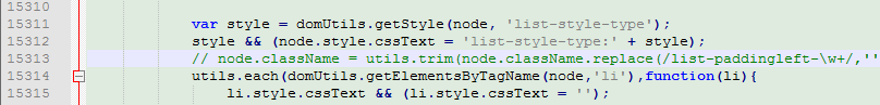 查找 15313 行 node.className 开头的代码，注释掉即可